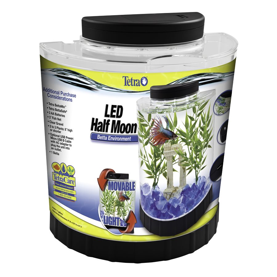 Tetra Betta LED Half Moon Aquarium Kit 1.1 Gallons