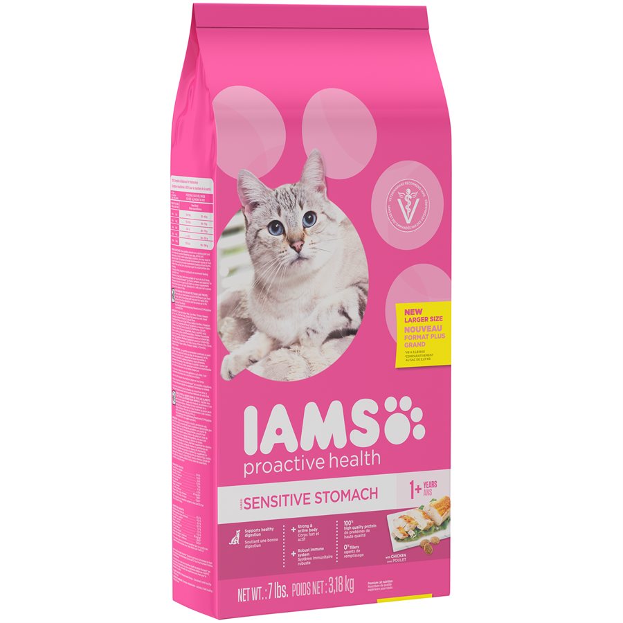 IAMS Proactive Health Chat Adulte Estomac Sensible avec Poulet 7LB