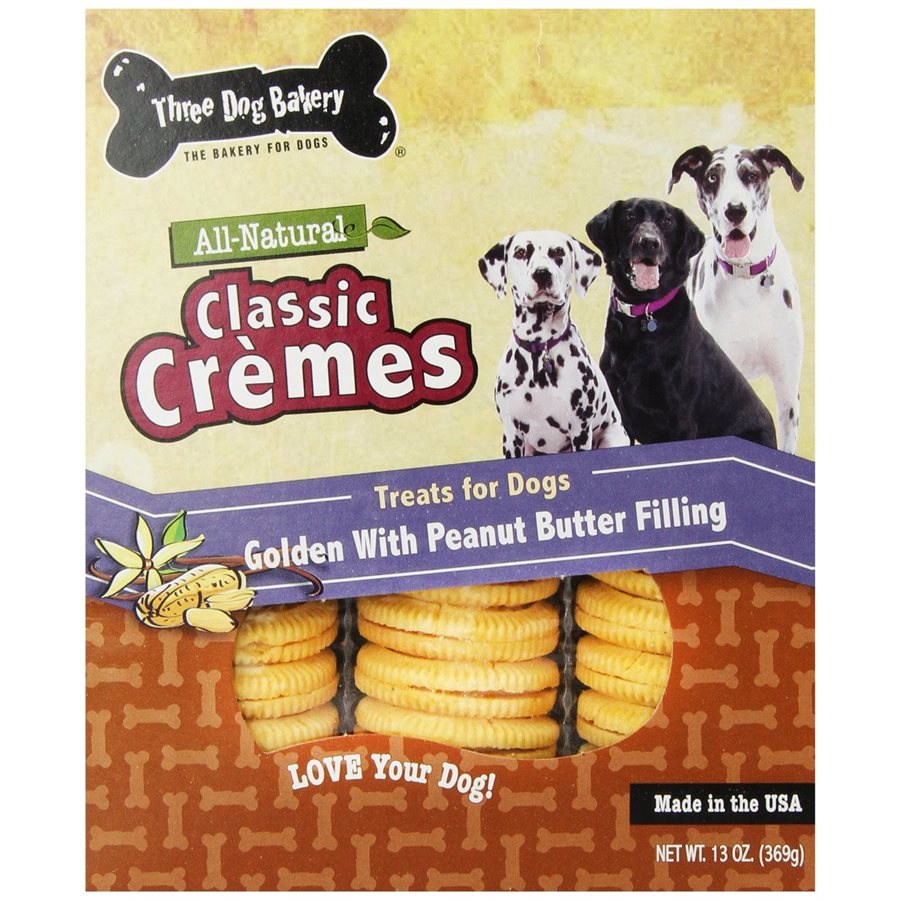 3Dog Bakery Classic Cremes Golden with Peanut Butter 13oz