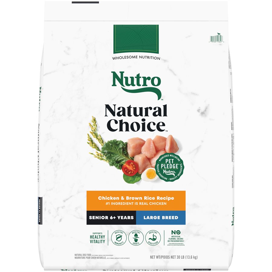 NUTRO Natural Choice Large Breed Senior Dog Chicken & Brown Rice 30LB