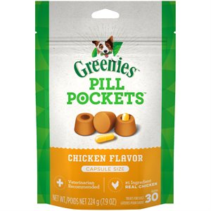 Greenies « Pill Pockets » pour Capsules Saveur de Poulet pour Chiens 7.9oz