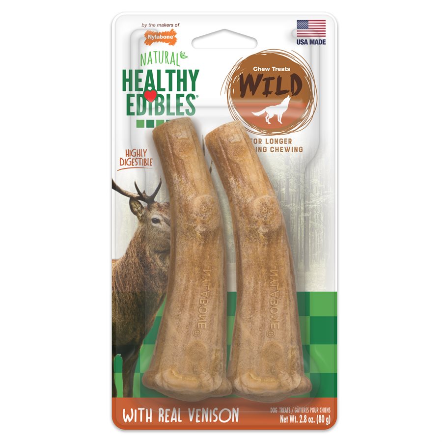 Nylabone Healthy Edibles Wild Antler Venison 2 Count Medium
