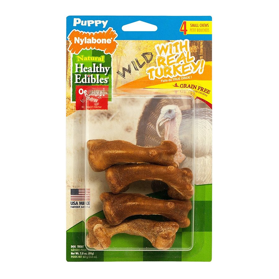 Nylabone Healthy Edibles Wild Puppy Turkey 4 Count Small