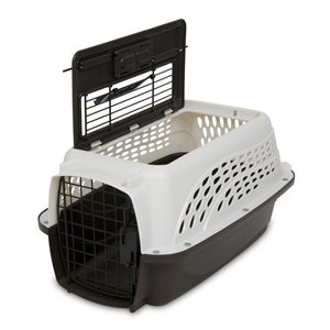 Petmate 2-Door Top Load Kennel 19" White / Black