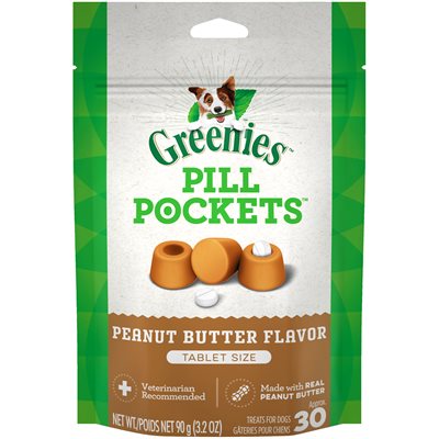 Greenies « Pill Pockets » pour Comprimés Saveur de Beurre d'Arachides pour Chiens 3.2oz Greenies « Pill Pockets » pour Comprimés Saveur de Beurre d'Arachides pour Chiens 3.2oz