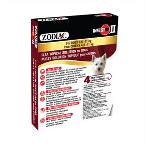 Zodiac « Infestop II » pour Chiens 4.6KG - 11KG - 4 Tubes