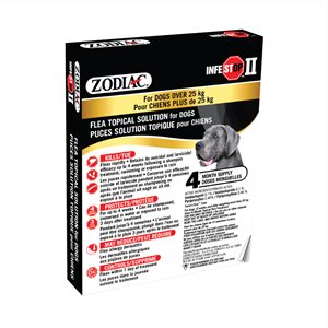 Zodiac « Infestop II » pour Chiens 25KG et Plus - 4 Tubes
