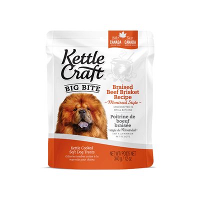 Kettle Craft Chiens Poitrine de Boeuf Braisée Grandes Bouchées 340g Kettle Craft Chiens Poitrine de Boeuf Braisée Grandes Bouchées 340g