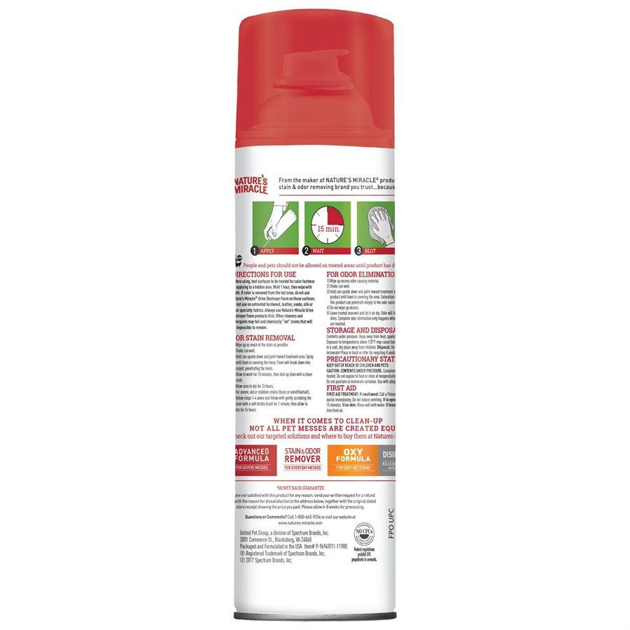 Spectrum Nature's Miracle Cat Urine Destroyer Foam Aerosol 17.5oz