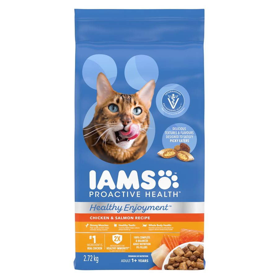 IAMS Adult Cat Proactive Healthy Enjoyment Chicken & Salmon 6LBS
