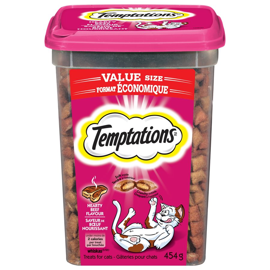 Temptations Cat Treats Hearty Beef 454g Tub