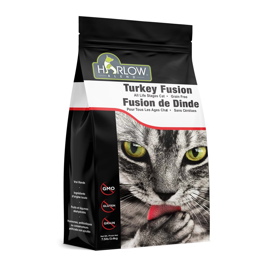 Harlow Blend Fusion Cat Food Grain Free Turkey Formula 7.5LBS
