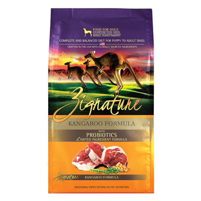 Zignature Formule Limité d'Ingrédients Kangourou Sans Céréales pour Chiens 25LB Zignature Formule Limité d'Ingrédients Kangourou Sans Céréales pour Chiens 25LB