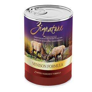 Zignature Formule Limité d'Ingrédients Venaison Sans Céréales pour Chiens 12 / 13 oz