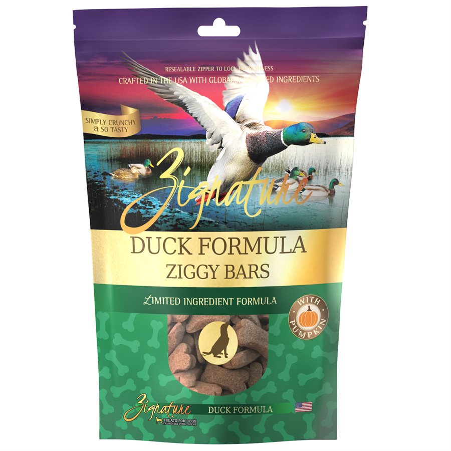 zignature-ziggy-bars-duck-formula-biscuit-treats-for-dogs-12oz