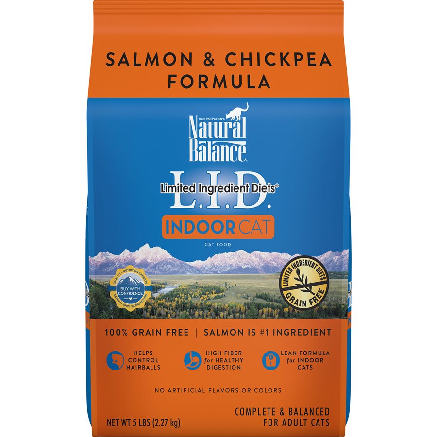 Natural Balance Cat LID Indoor Salmon & Chickpea Formula 5LB