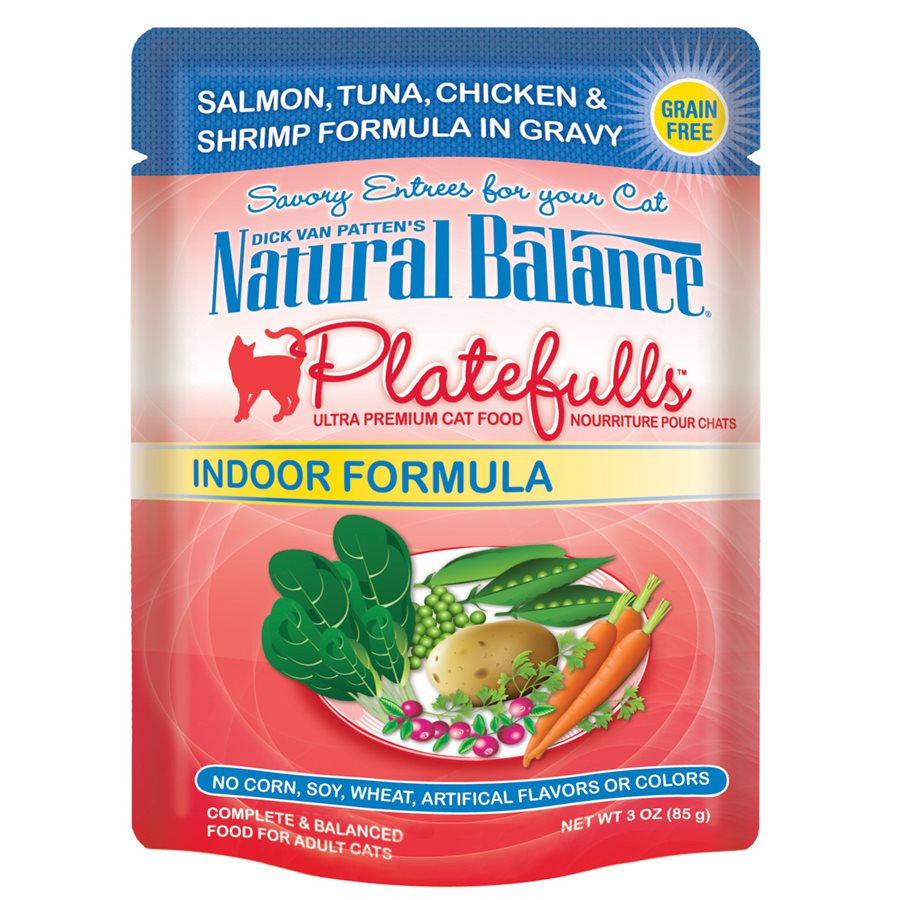 Natural Balance Cat Platefulls Indoor Salmon, Tuna, Chicken & Shrimp