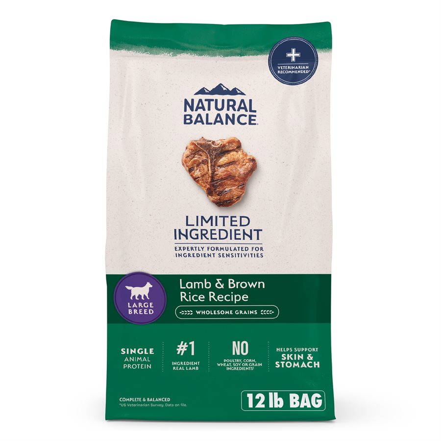 Natural Balance pour Chiens Formule « LID » d'Agneau & Riz Grand