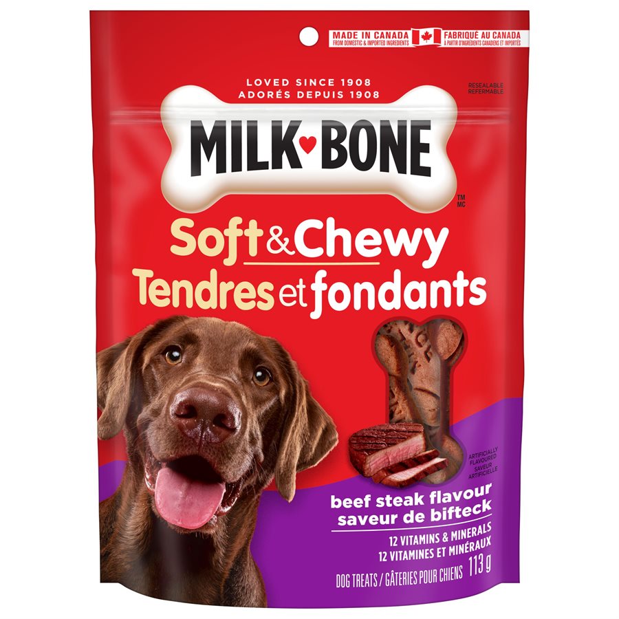 Smuckers Milk Bone Soft & Chewy Beef Steak Flavor Treats 12 / 113g