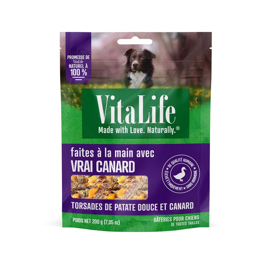 VitaLife Dog Jerky Treats Sweet Potato & Duck Twists 200g