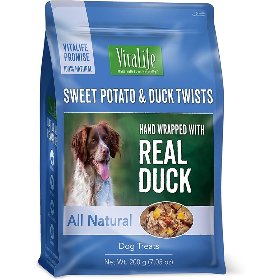VitaLife Dog Jerky Treats Sweet Potato & Duck Twists 200g