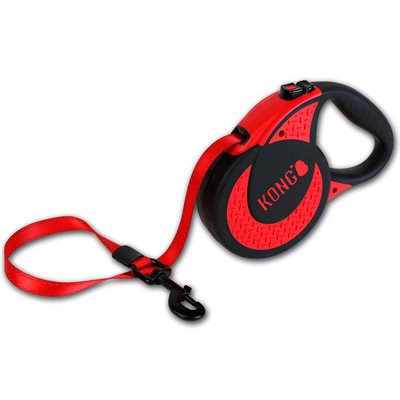 KONG Laisse Ruban Rétractable « Ultimate » Très-Grande Rouge 5m jusqu'à 70KG
